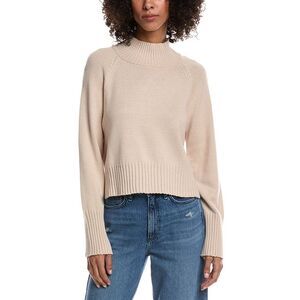 Luxe Always Womens  Mock Neck Sweater, Beige